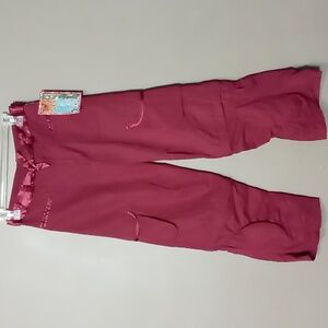Mudd Red Plum Cargo Pants w Leg Pockets and Removable Leg Pants M (10-12) NWT